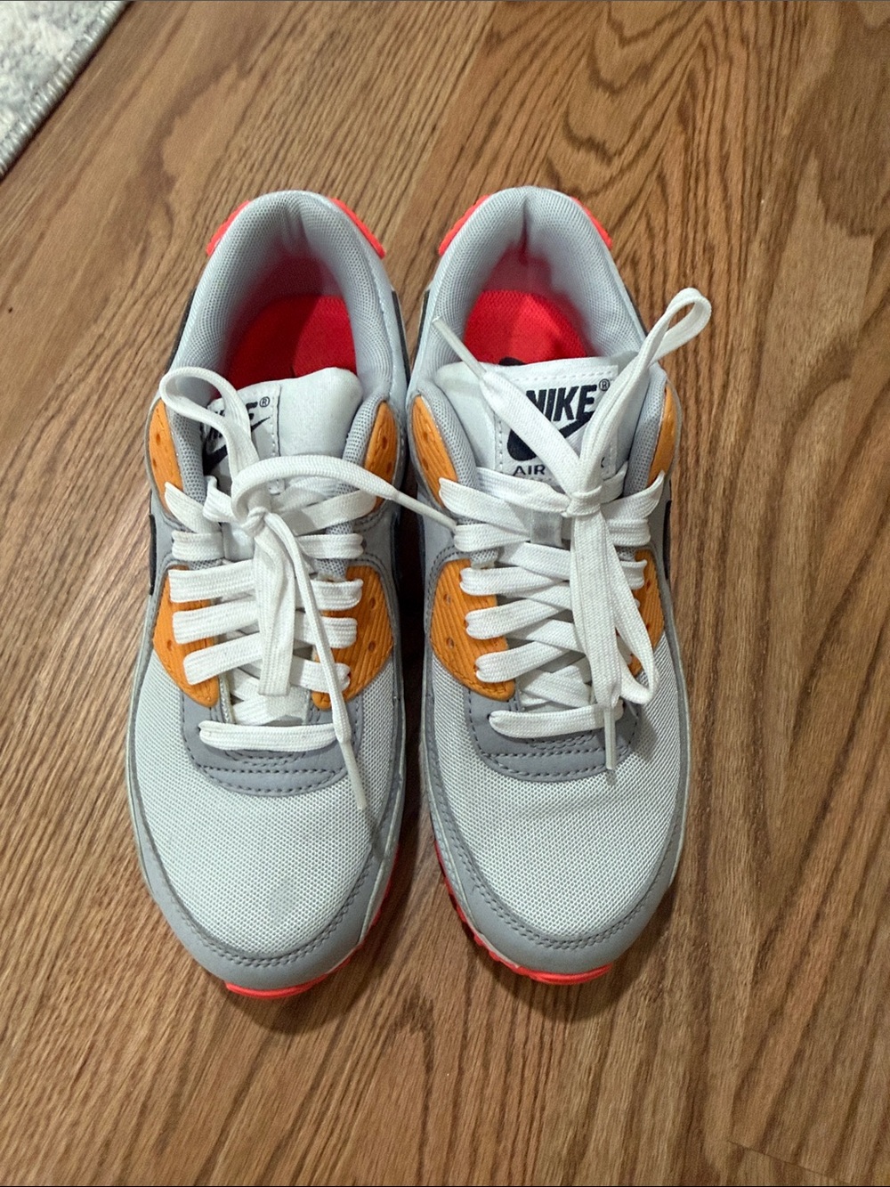 Nike Low-Top Sneakers in White, Gray & Orange